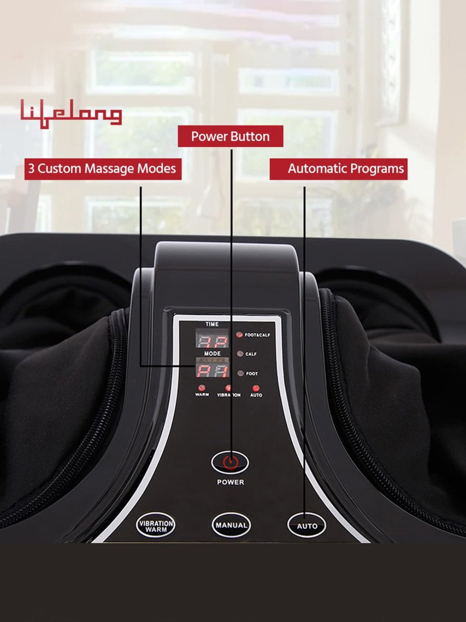 Lifelong LLM99 80W Foot, Calf and Leg Massager (Dark Brown)