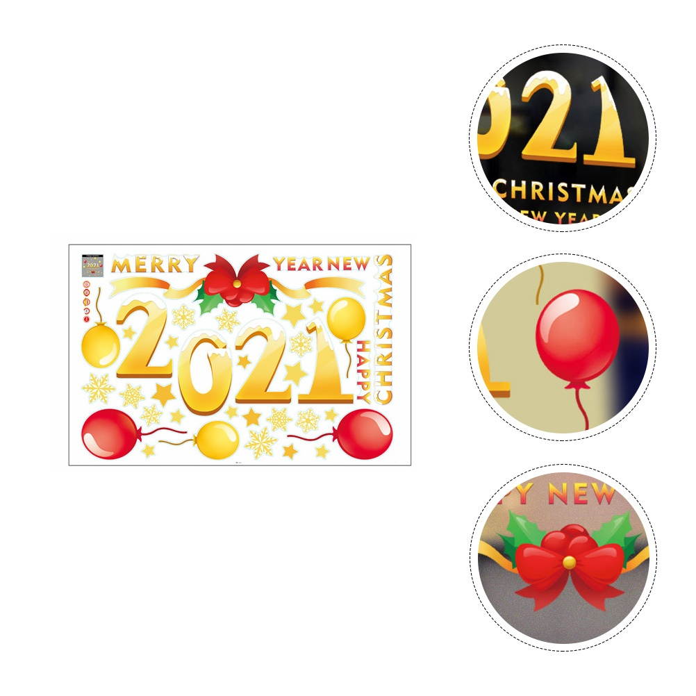 Christmas Window Clings Adhesive Static Adorable Festival Window Sticker
