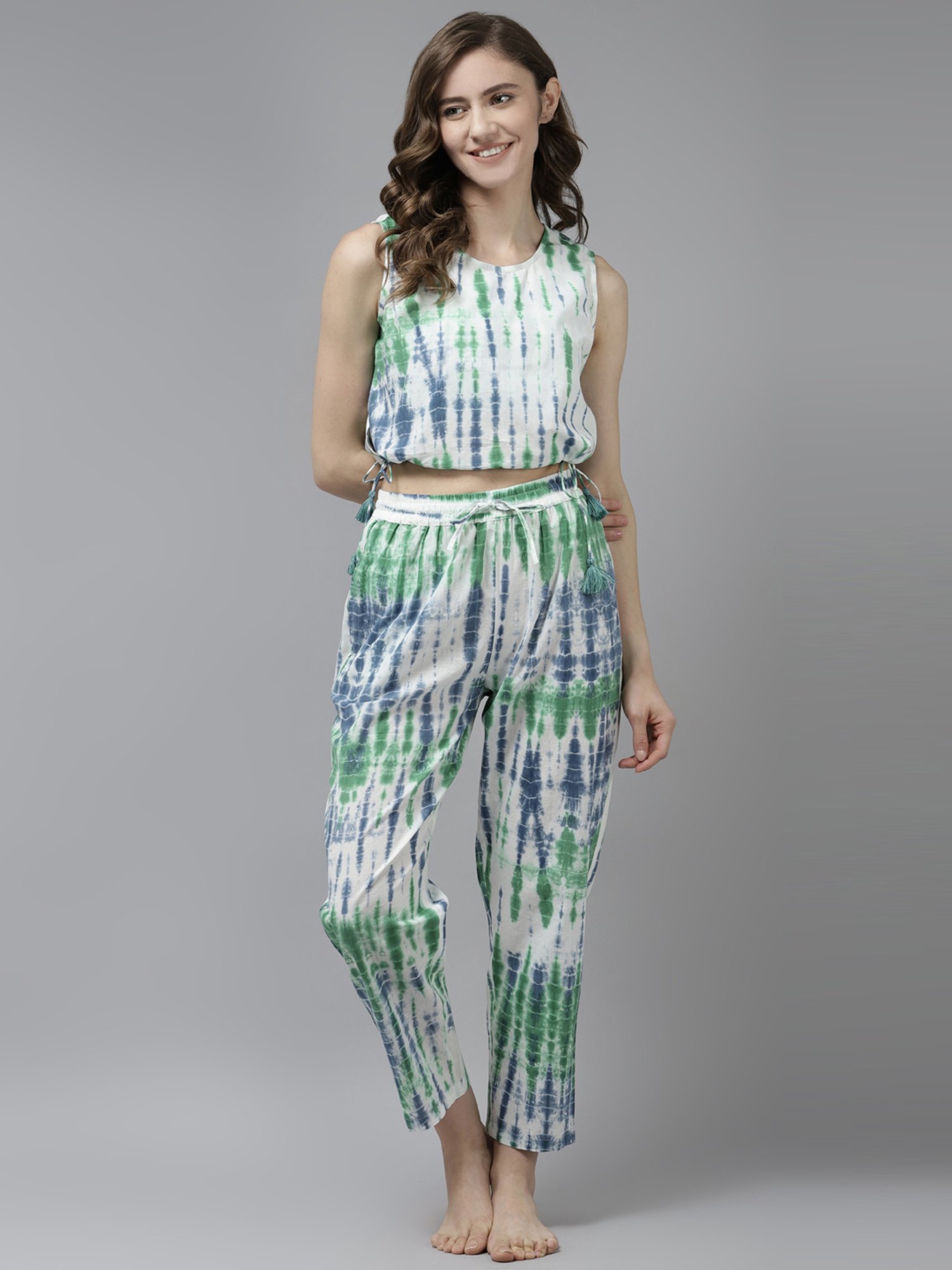 Prakrti Multicolored Cotton Printed Top Pant Set