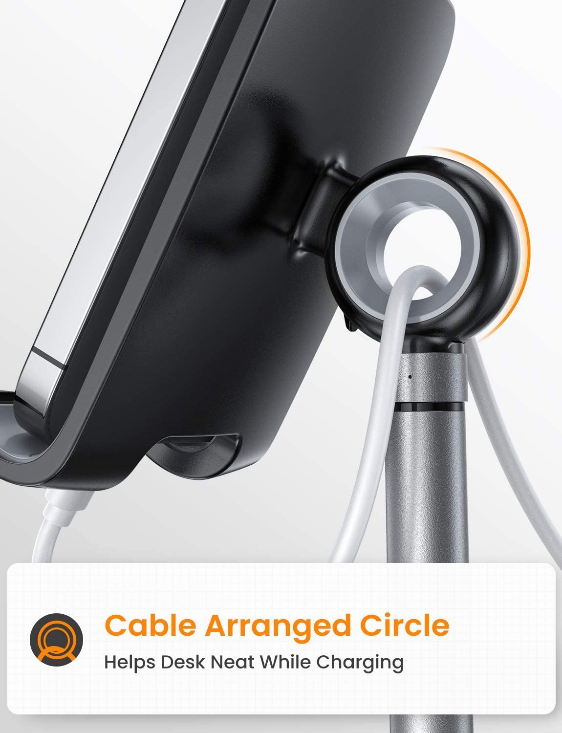 Cell Phone Stand, Angle Height Adjustable MLAY Phone Stand for Desk, Thick Case Friendly Phone Holder Stand for Desk, Compatible with All Mobile Phones,iPhone,Switch,iPad,Tablet(4-10in)