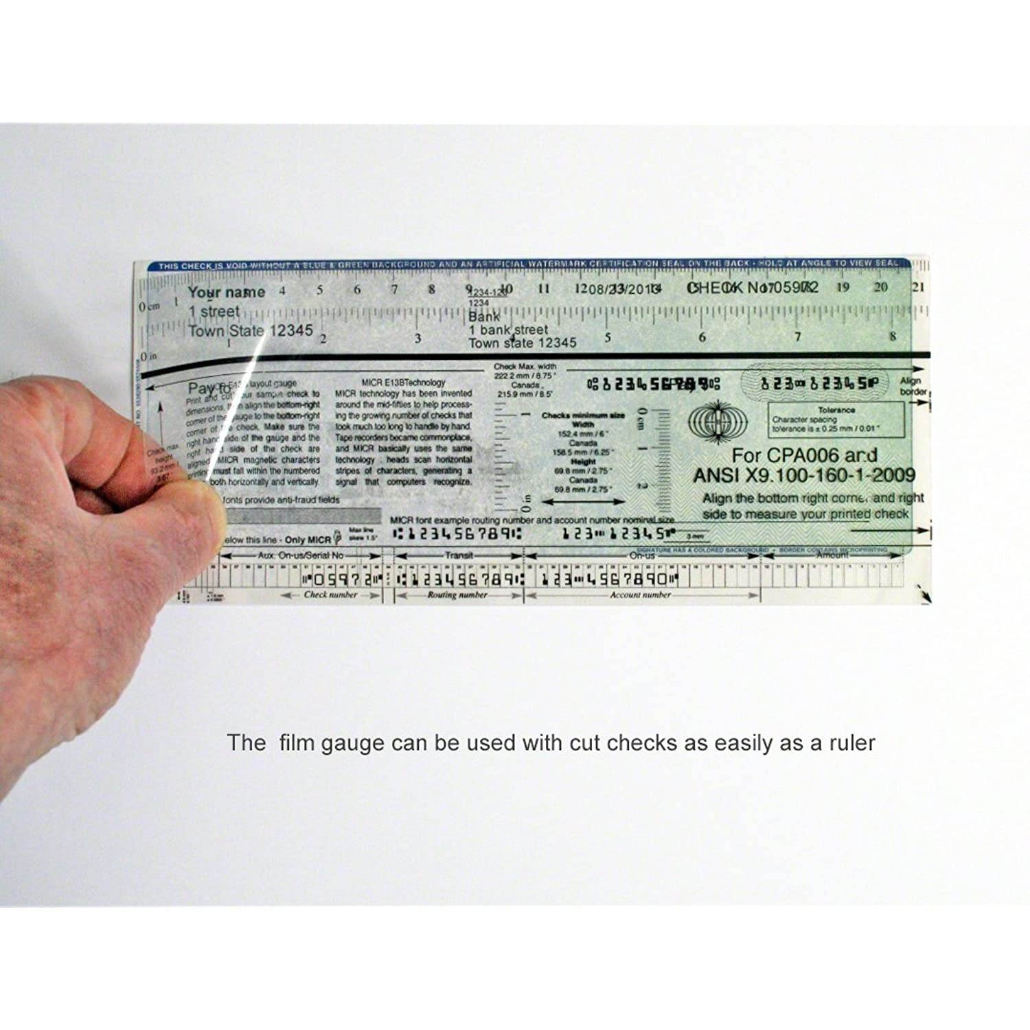 MICR Check Position Gauge Film for All Checks