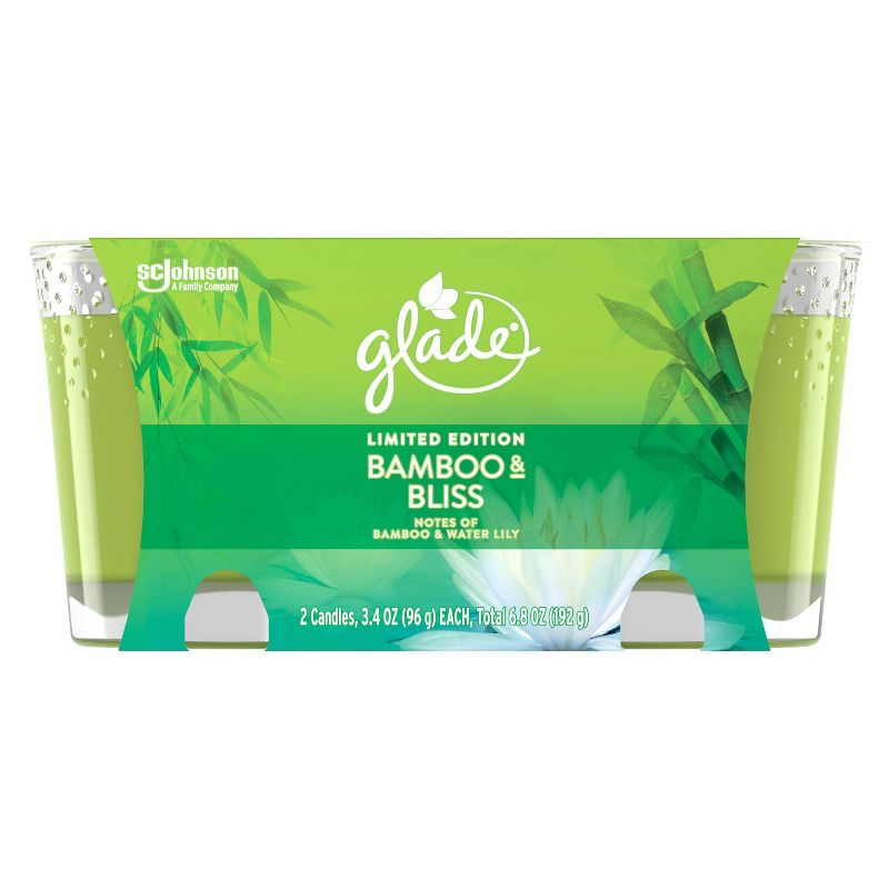 Glade Bamboo & Bliss Twin Candles - 2pk/6.8oz