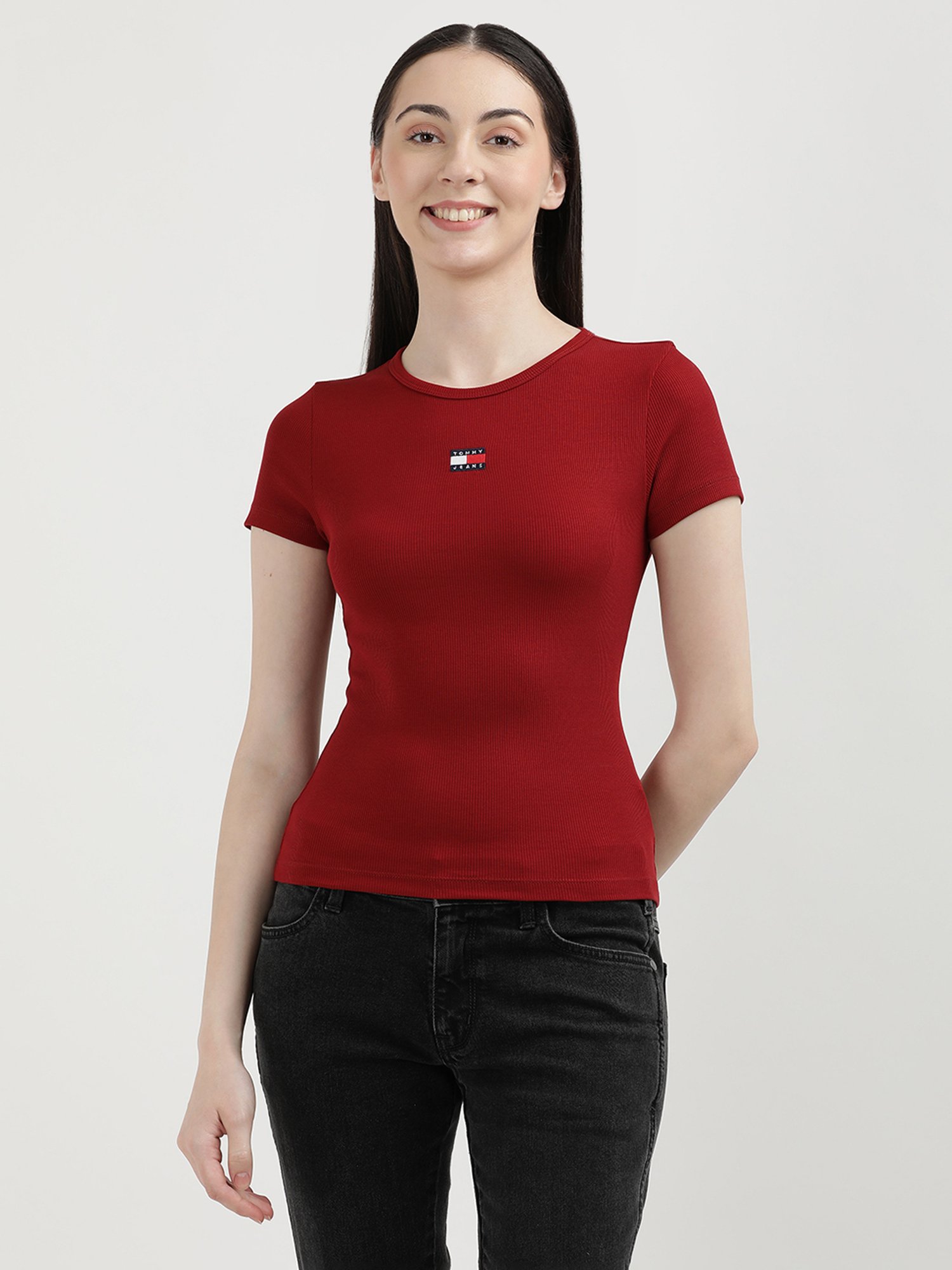 TOMMY HILFIGER Red Slim Fit T-Shirt