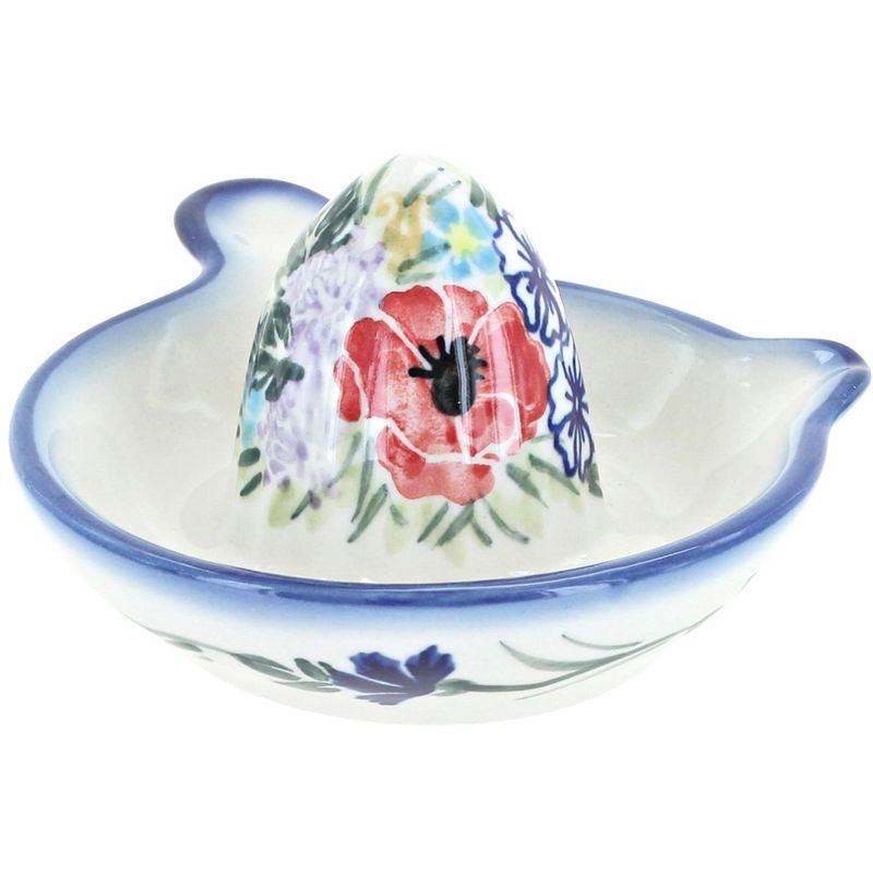 Blue Rose Polish Pottery Summer Garden Lemon Squeezer