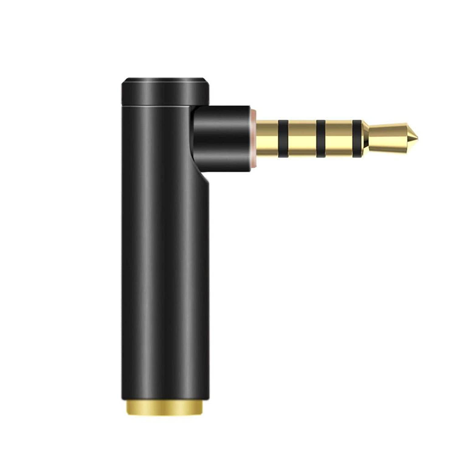 Eachbid 3.5mm Male to Female Extension Right Angle Stereo Audio Extension Cable Headphone Jack AUX Stereo Audio Converter Black