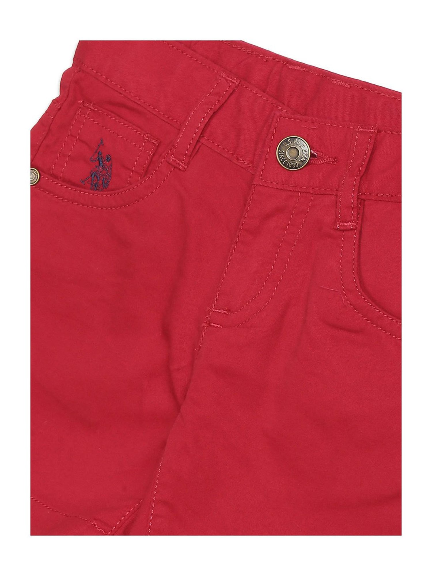 U.S. Polo Assn. Kids Red Solid Shorts