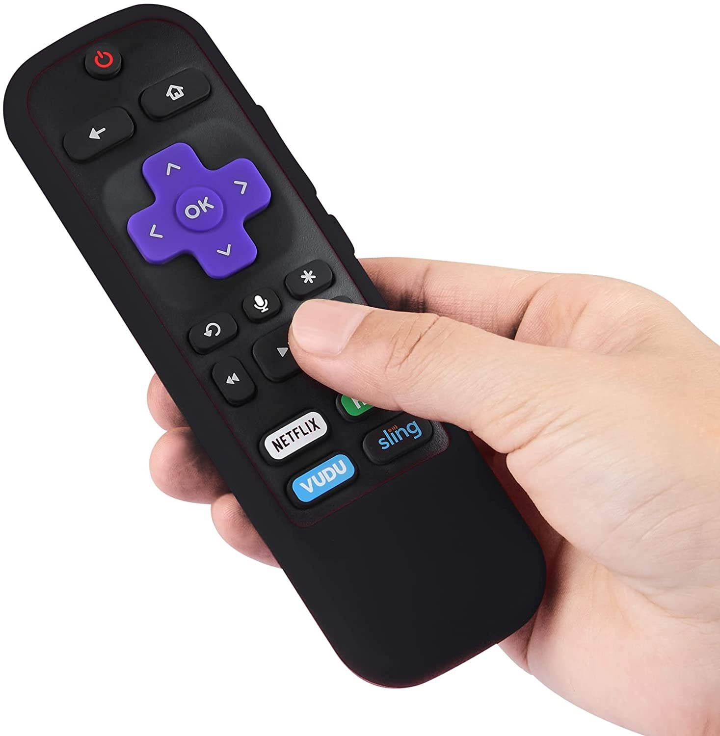 Remote Cover Case Compatible with Roku 3600R/3800/3900/Voice RCAL7R Remote - SYMOTOP Silicone Protective Cover Fits for TCL Roku Steaming Stick/Voice/Express/Premiere TV Remote Controller - Black