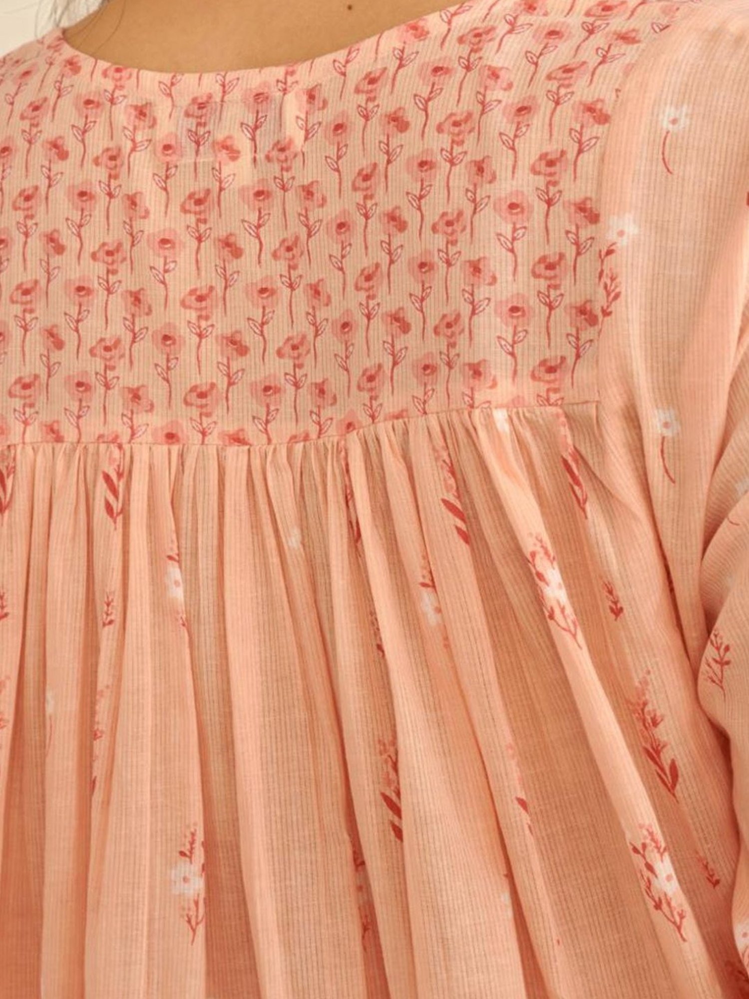 Prakriti Jaipur Peach Peony Kurta