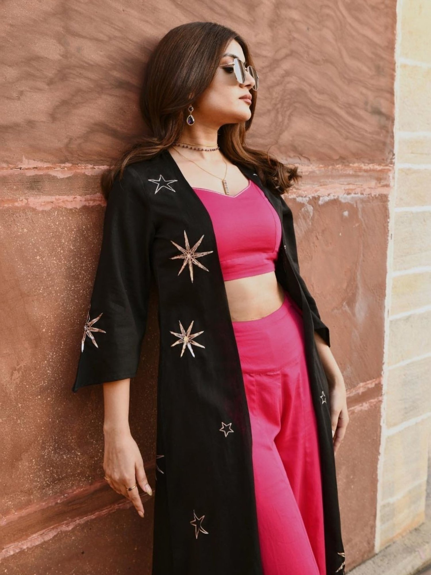 Gulaal Black Kashvi Star Sequin Embroidered Cover-up Jacket
