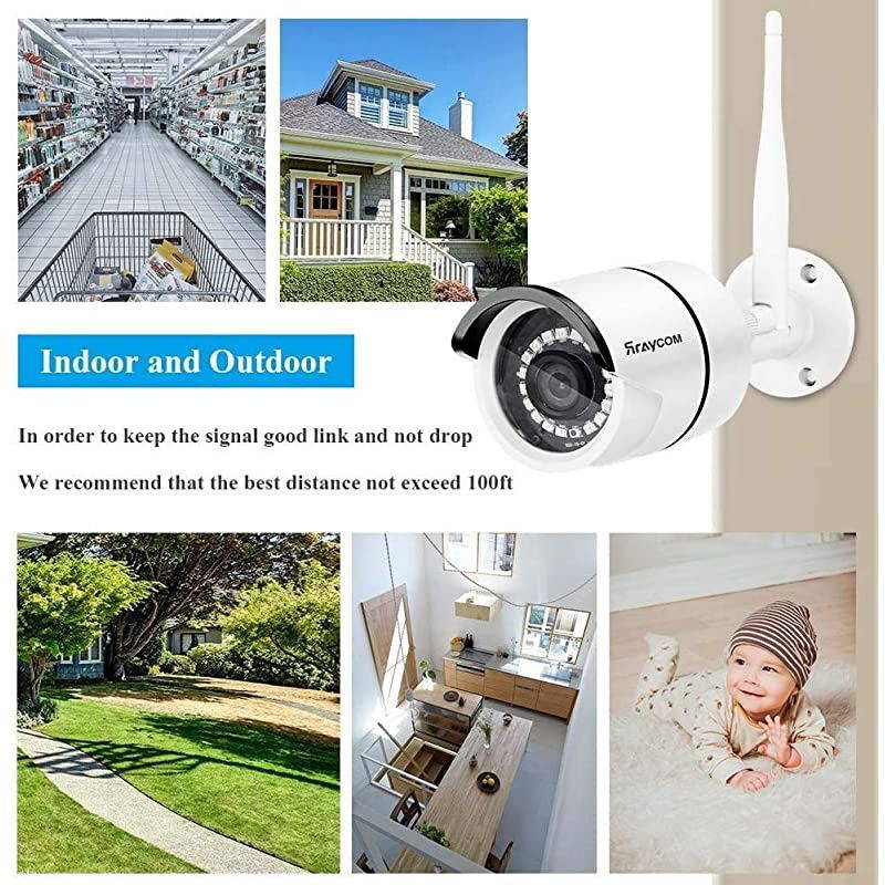 8CH 1080P Security Camera System Wireless,4pcs 2.0MP Home Waterproof Wireless Outdoor Security Cameras, H.265 NVR Surveillance Camera System with 115FT Night Vision Remote View 1TB Hard Drive