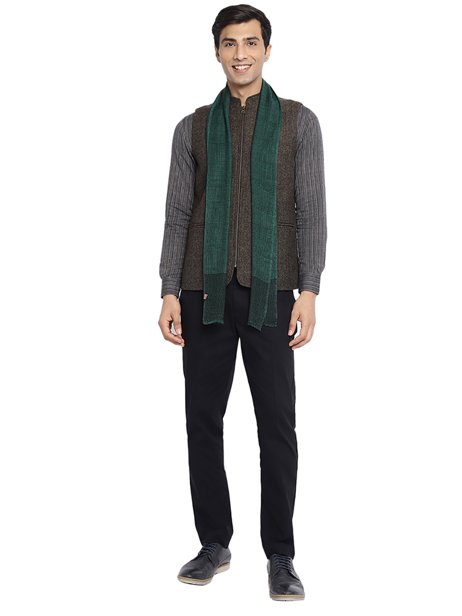 Fabindia Green Check Muffler