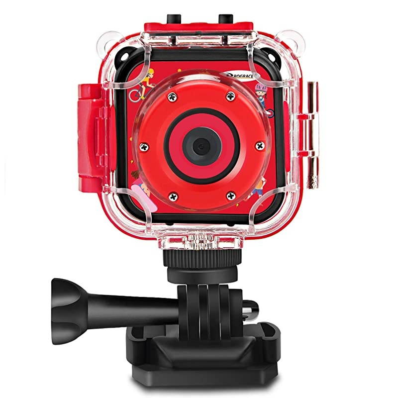 Children Kids Camera Waterproof Digital Video HD Action Camera 1080P Sports Camera Camcorder DV for Boys Birthday Learn Camera Toy 1.77'' LCD Screen(Red)