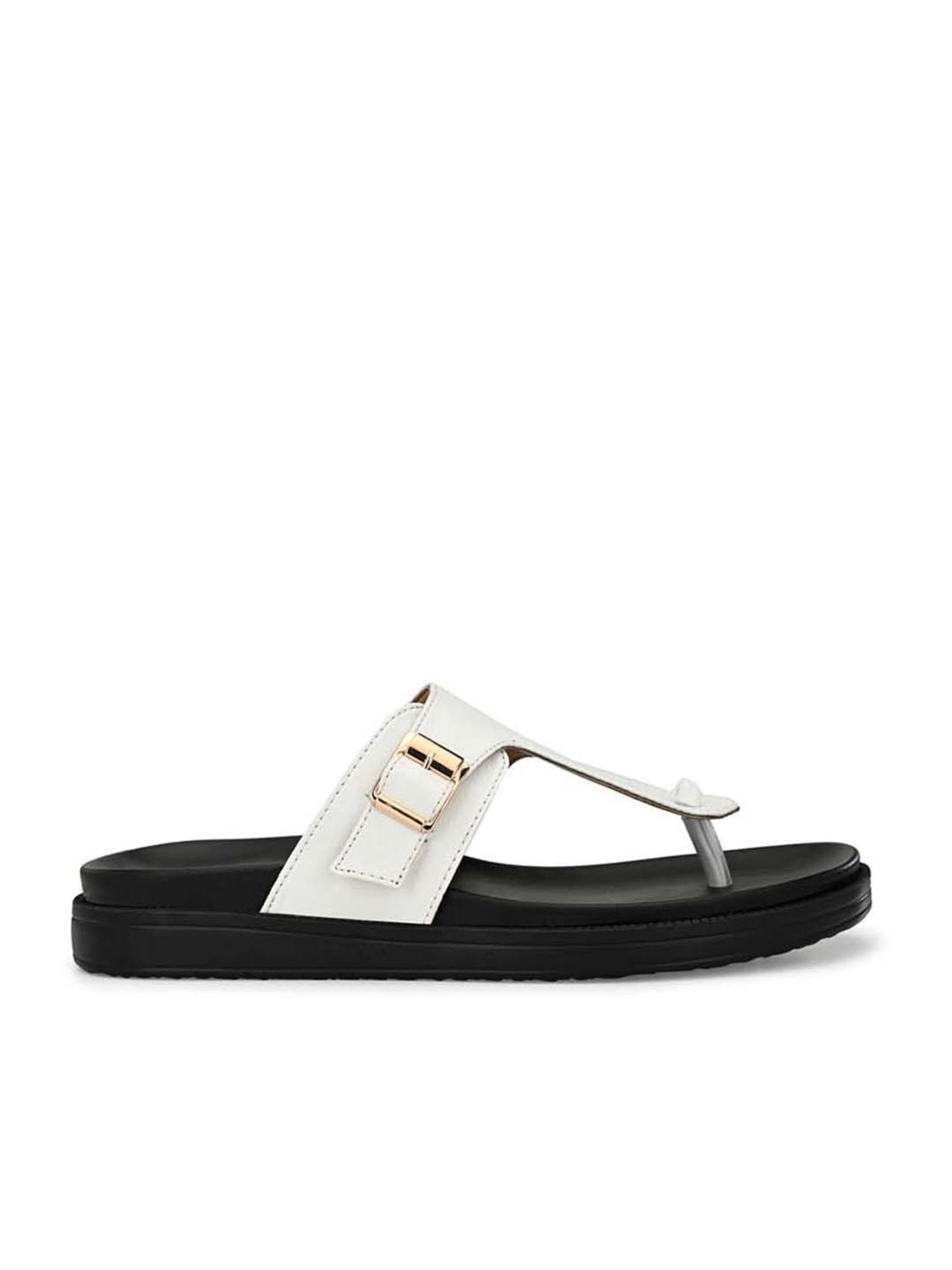 Eego Italy Men's White T-Strap Sandals