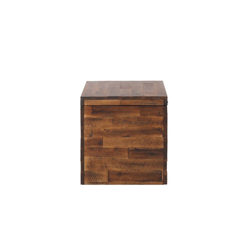 17.75" Cassian Storage Cube Trunk Dark Brown - Summerland Home