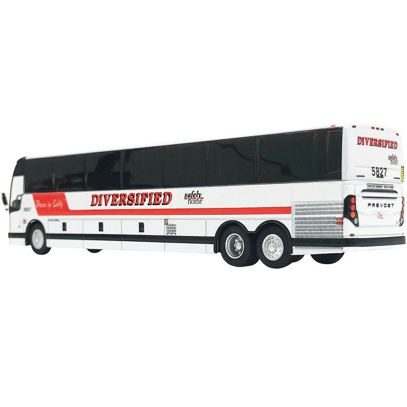 Prevost X3-45 Coach Bus "Calgary" Canada "Diversified Transportation" White w/Stripes 1/87 (HO) Diecast Model by Iconic Replicas