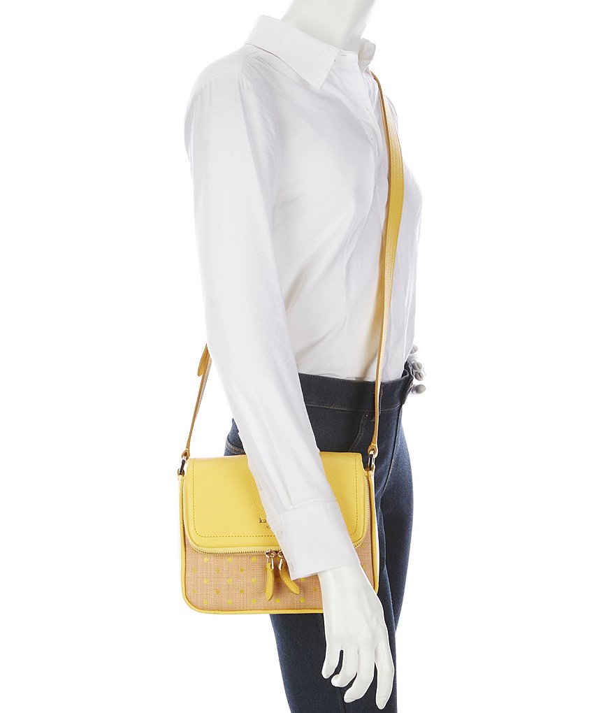 kate spade new york Run Around Raffio Dot Large Flap Crossbody Bag