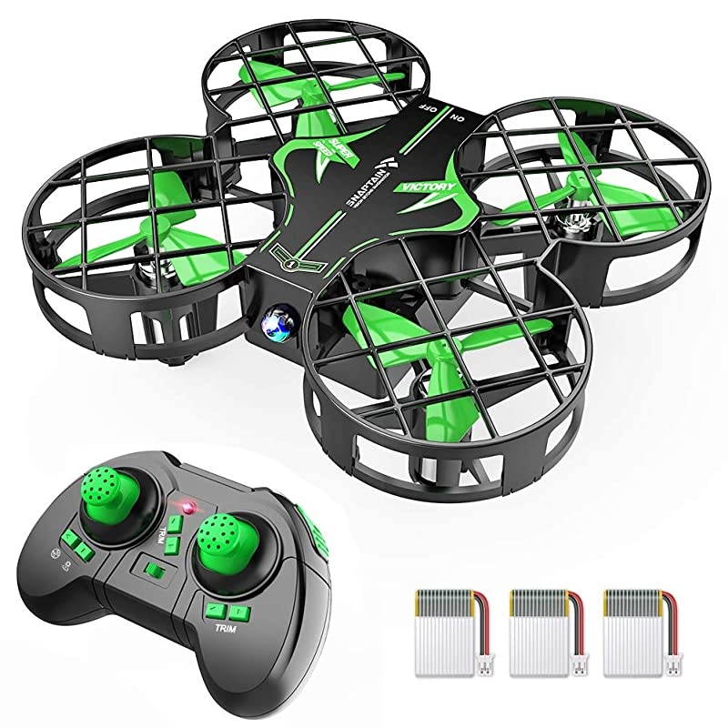 H823H Mini Drone for Kids, RC Pocket Quadcopter with Altitude Hold, Headless Mode, 3D Flip, Speed Adjustment and 3 Batteries-Green