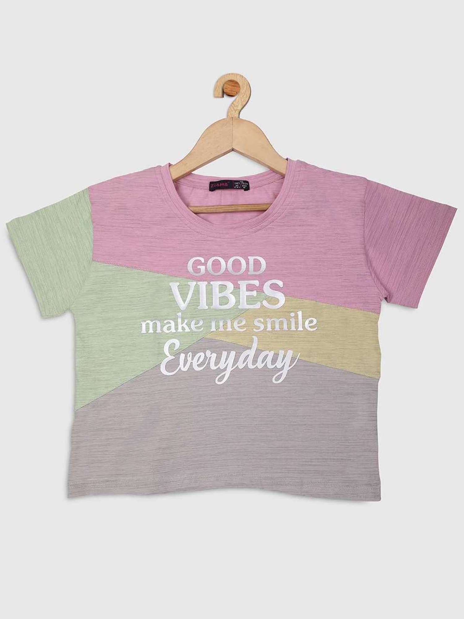 ZIAMA Kids Multicolor Color Block Top