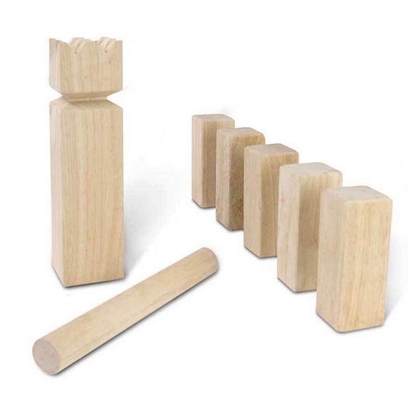 YardGames Kubb Premium Wooden Game Set with Canvas Transport & Storage Bag
