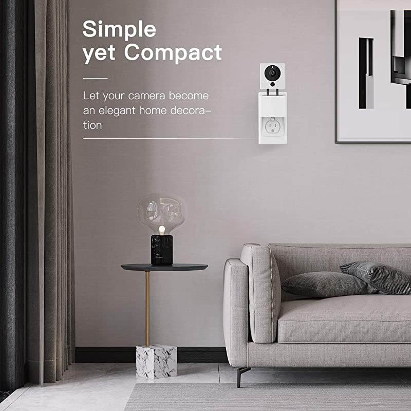 Upgraded Wyze Cam Outlet Wall Mount,  2019 New Bracket for Wyze Camera and WyzeCam V2 with Space-Saving, No Messy Wires or Wall Damage (1 Pack)