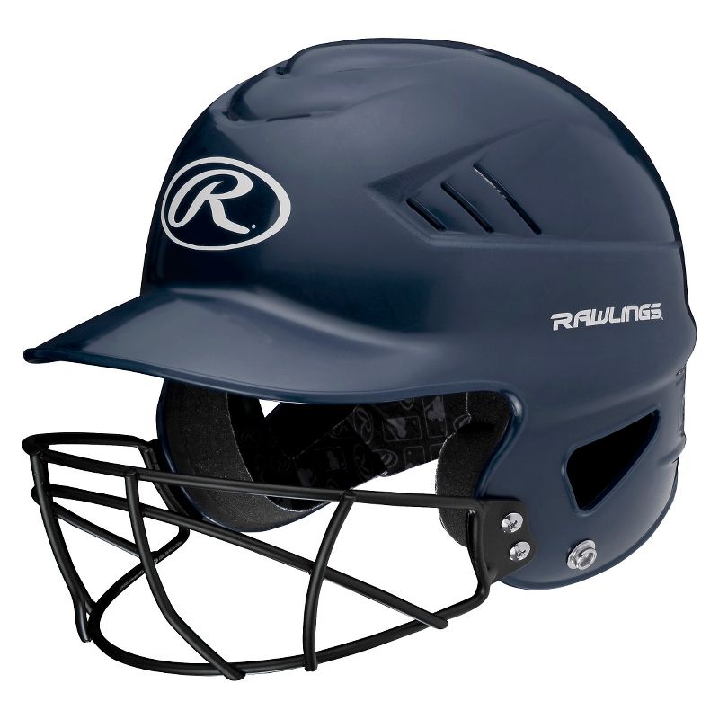 Rawlings Coolflo Baseball Helmet with Facemask - Navy (6 ½ - 7 ½)