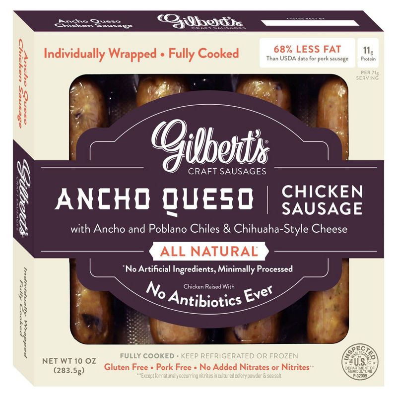 Gilbert's Craft Ancho Queso Chicken Sausage - 10oz