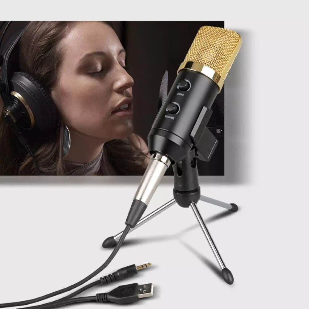 Microphone Adjustable Sound Volume Noise Reduction Condenser KTV Audio Studio Recording Mic MK-F100TL