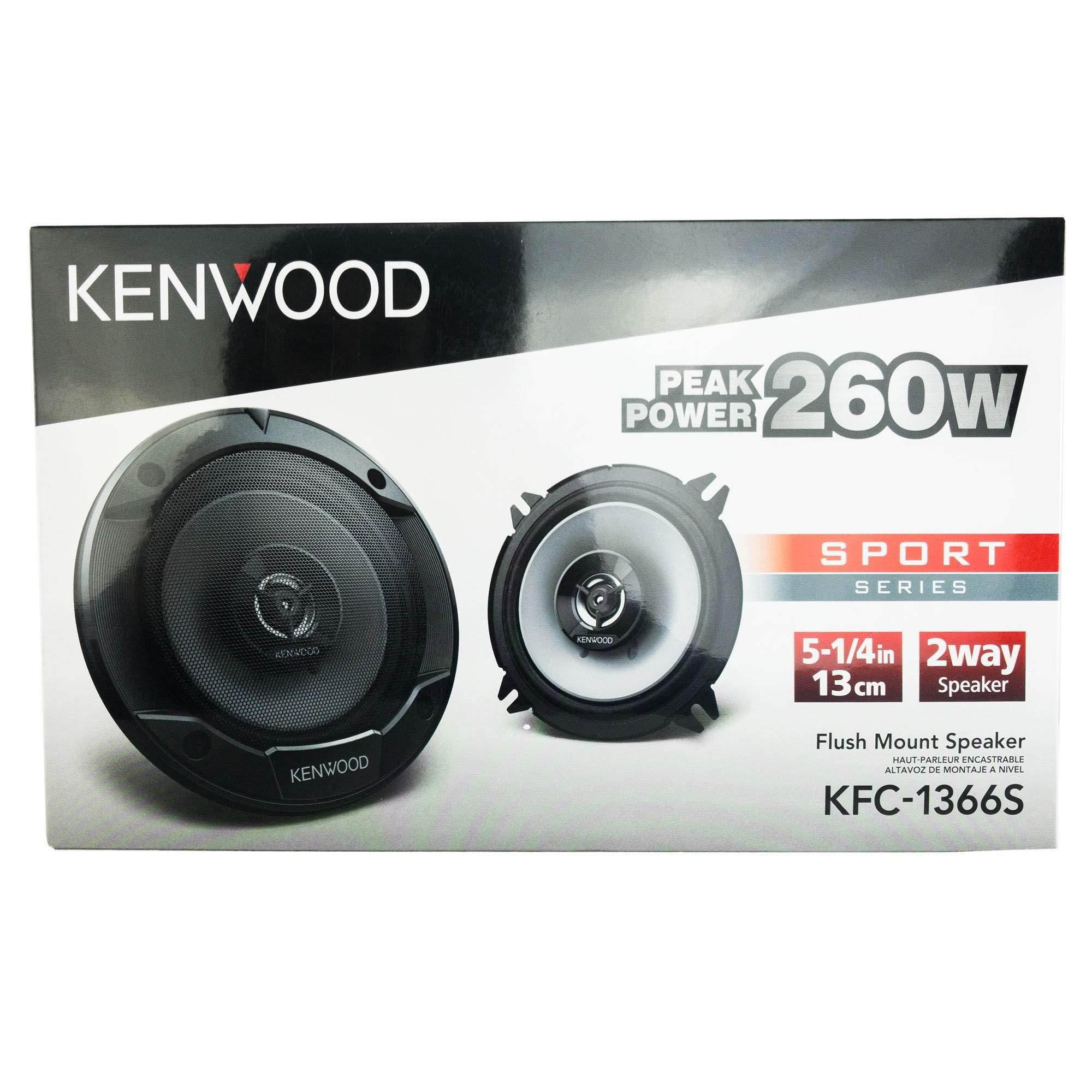 Kenwood KFC-1366S 250 Watt 5.25-Inch Coaxial 2 Way Car Audio Speaker (1 Pair)