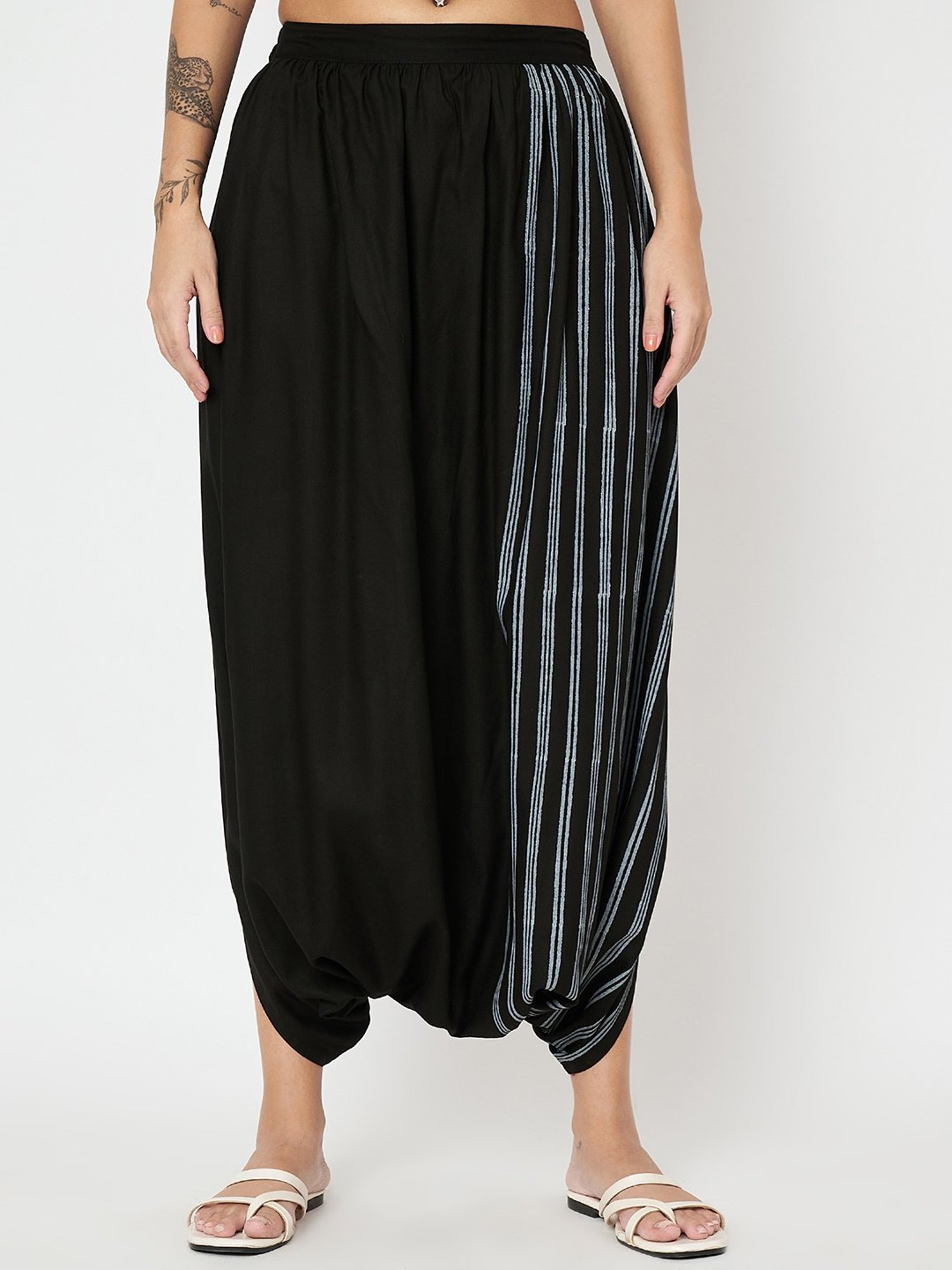 9rasa Black Striped Salwar