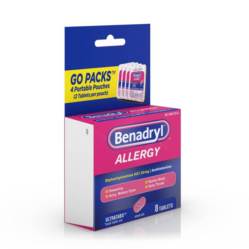 Benadryl Allergy Diphenhydramine UltraTab Antihistamine Tablet - 8ct