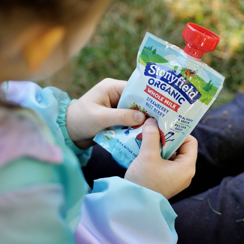Stonyfield Organic Whole Milk Strawberry Beet Berry Kids' Yogurt Pouches - 4pk/3.7oz