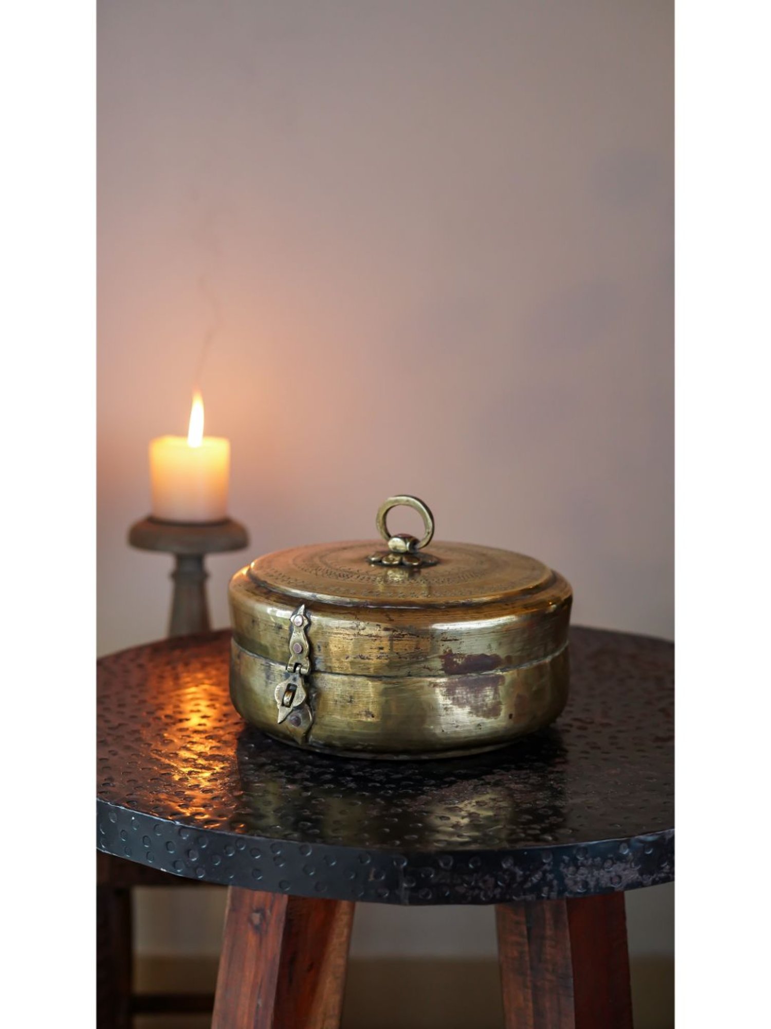 Artisans Rose Gold Brass Vintage Chappati Box