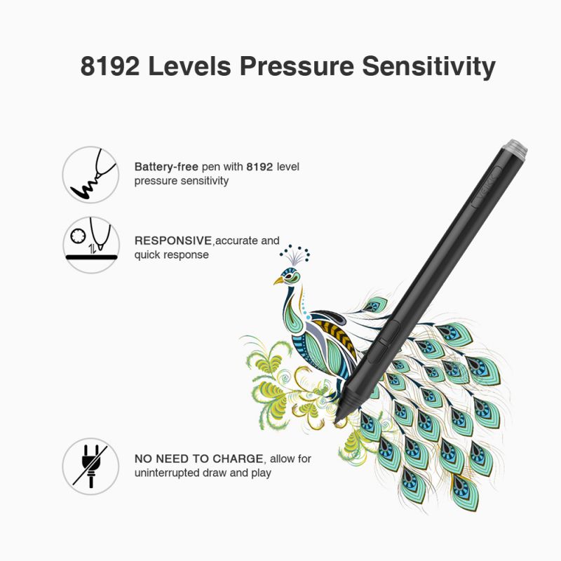 VEIKK Drawing Tablet A15 Graphic Tablet 10x6 inches Digital Drawing Tablet with 8192 Induction Levels 5080 LPI Black Button