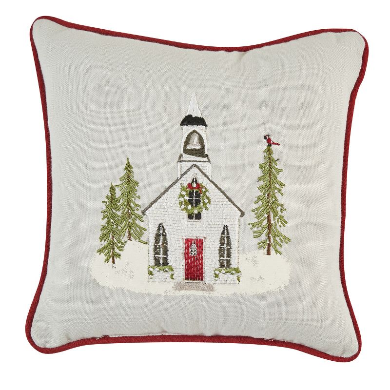 Park Designs Embroidered Church Pillow - Off-White