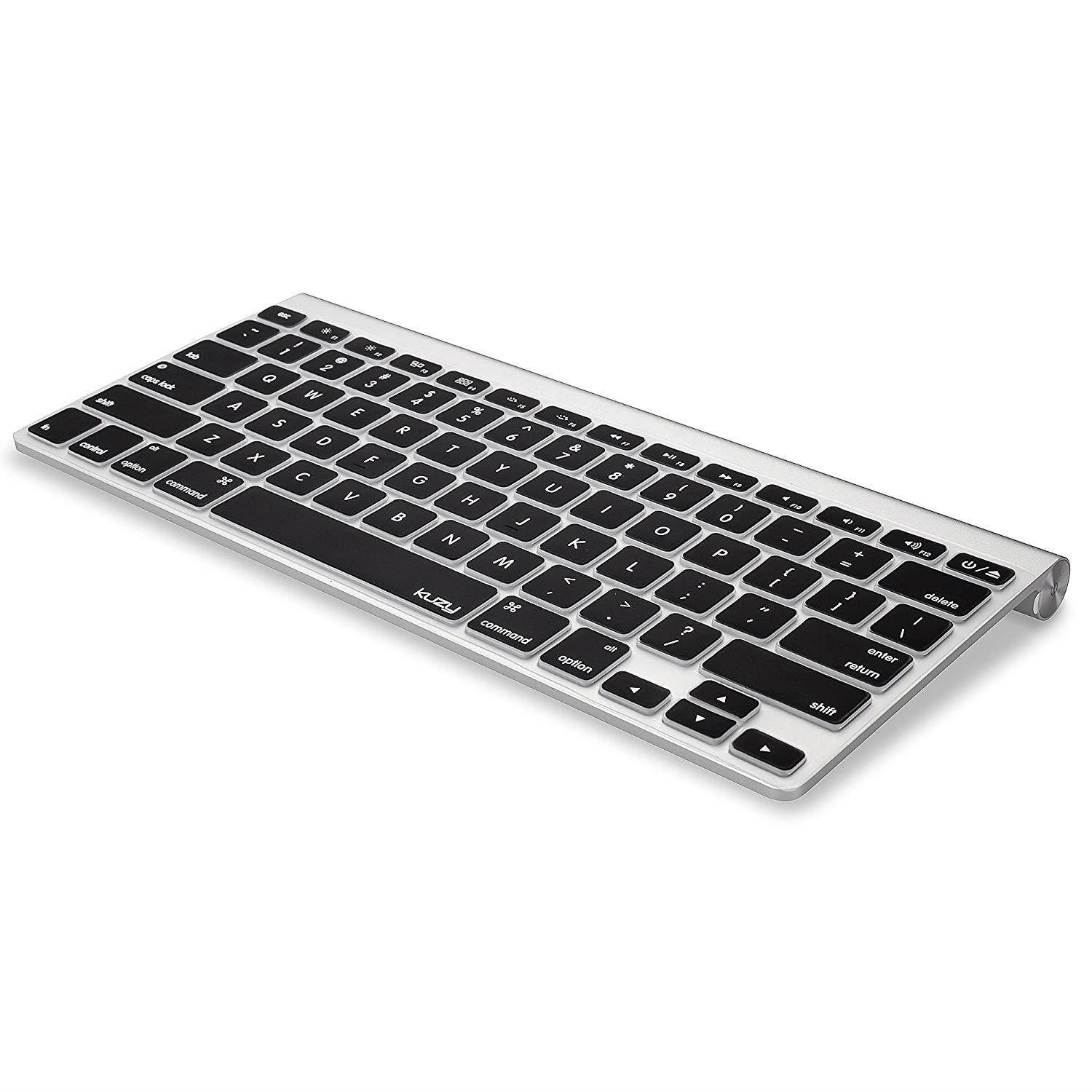 Kuzy BLACK Keyboard Cover Silicone Skin for MacBook Pro 13" 15" 17" (with or w/out Retina Display) iMac and MacBook Air 13" - Black