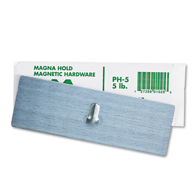 Magna Visual PH-5 Magnetic Picture Hanger, 2 x 6, 5-lb Capacity, Steel Hook, Satin Steel Finish