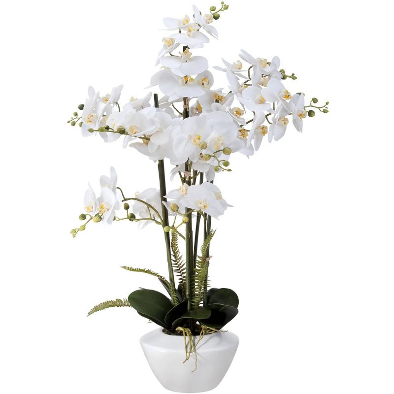 Dahlia Studios White Phalaenopsis Orchid 29" High Faux Floral Arrangement