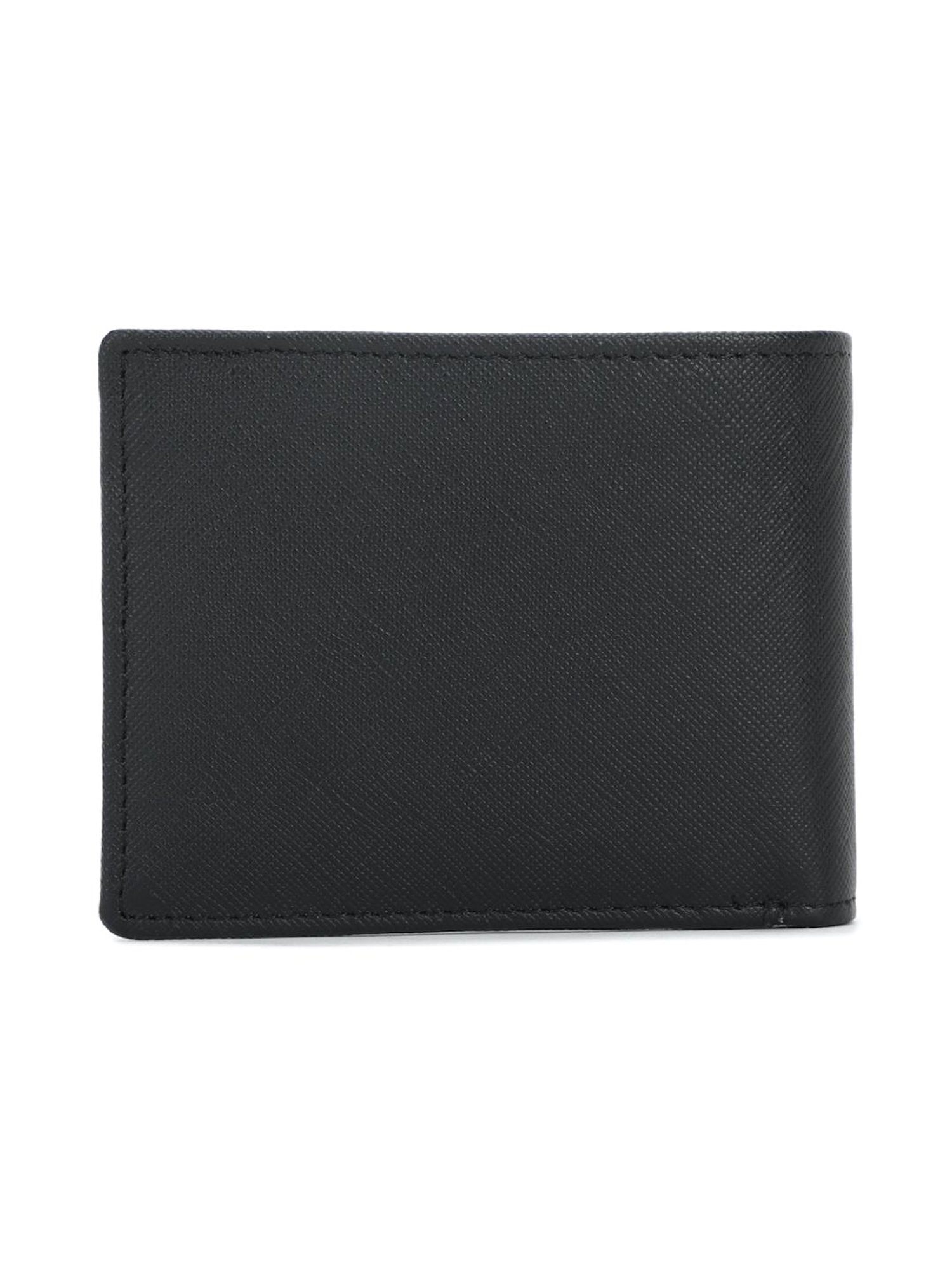 Louis Philippe Black Textured Leather Bi-Fold Wallet for Men