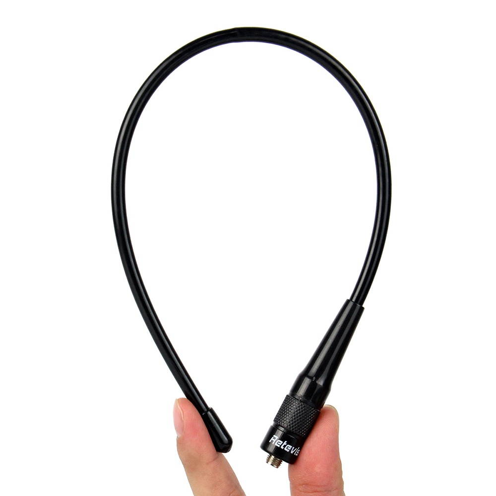Retevis RHD-771 Antenna VHF UHF Dual-band Intercom Antenna SMA-F Soft Antenna with 2.15DBI Gain 20 Watts Power for Handheld Radios with SMA-M Interface