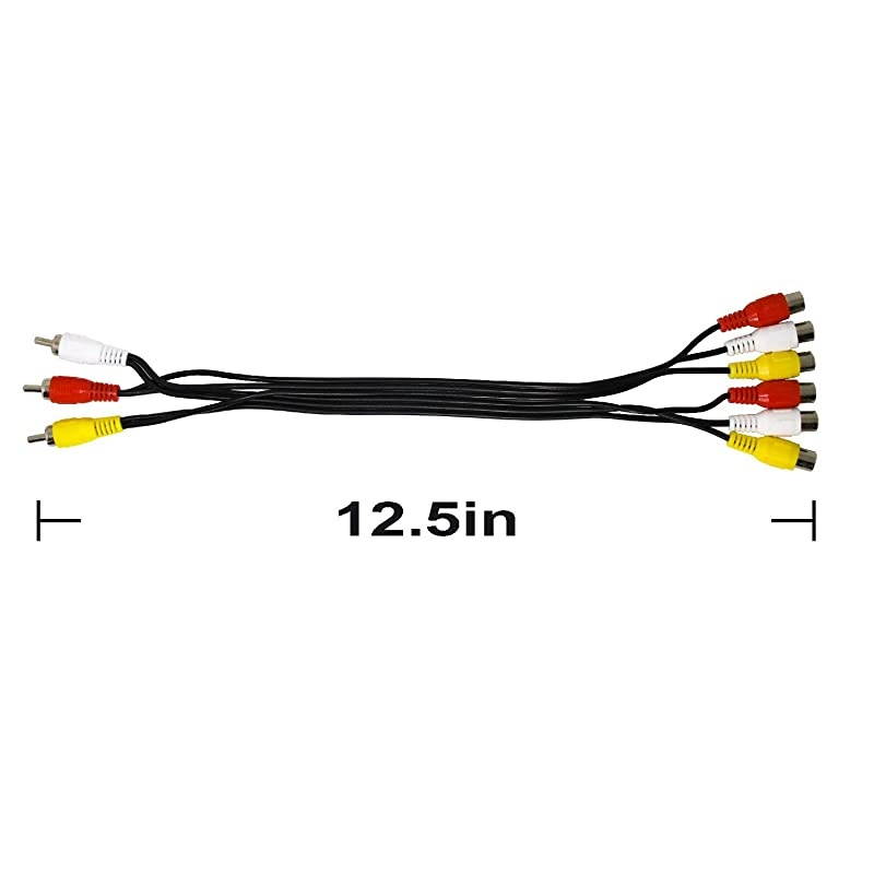 AV Cable Splitter,  3 RCA Male Plug to 6 RCA Female Jacks Composite Video Splitter Adapter Output Cables Cord