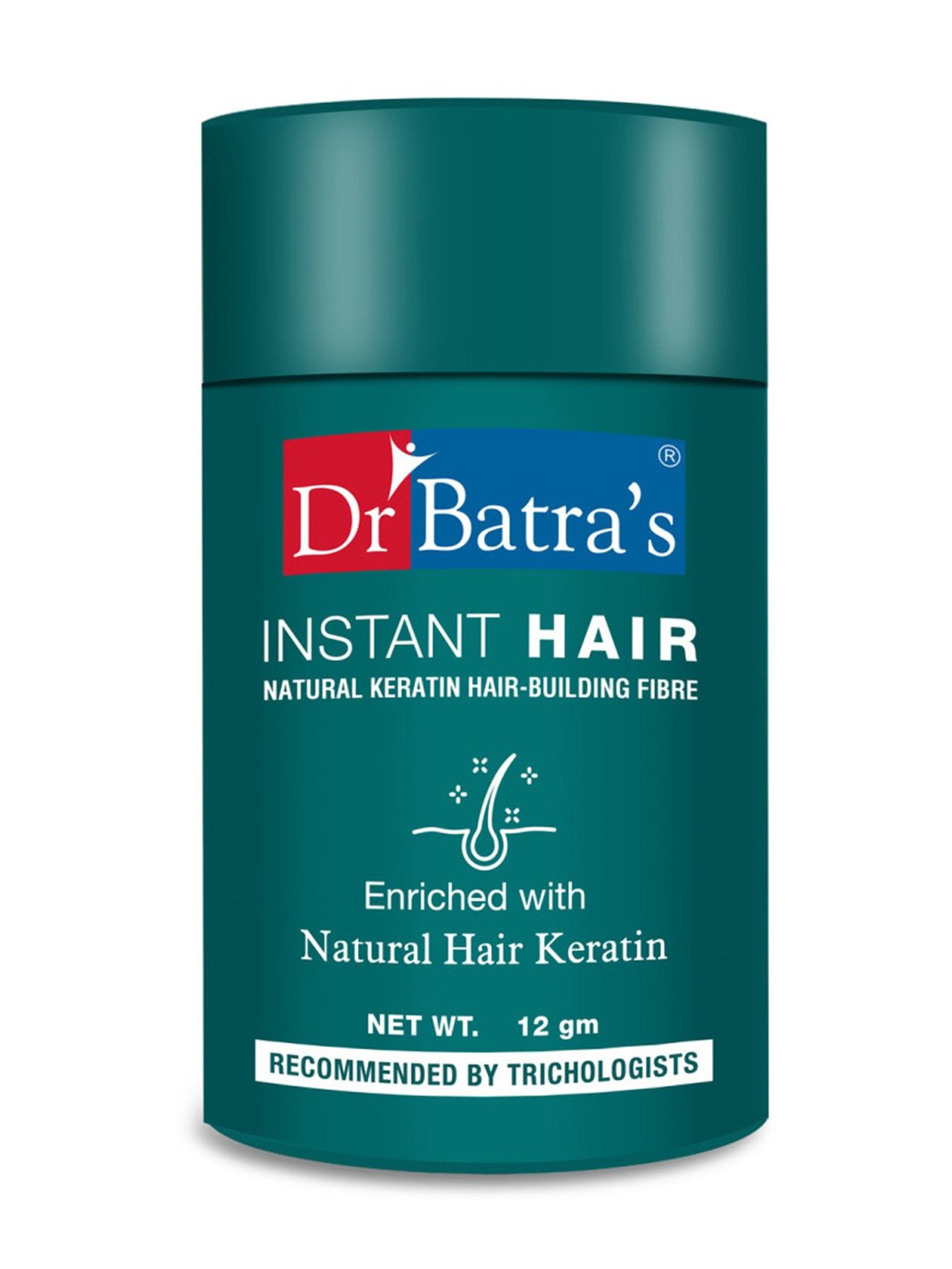 Dr. Batra's Instant Hair Natural Keratin Hair Building Fibre Black - 12 gm