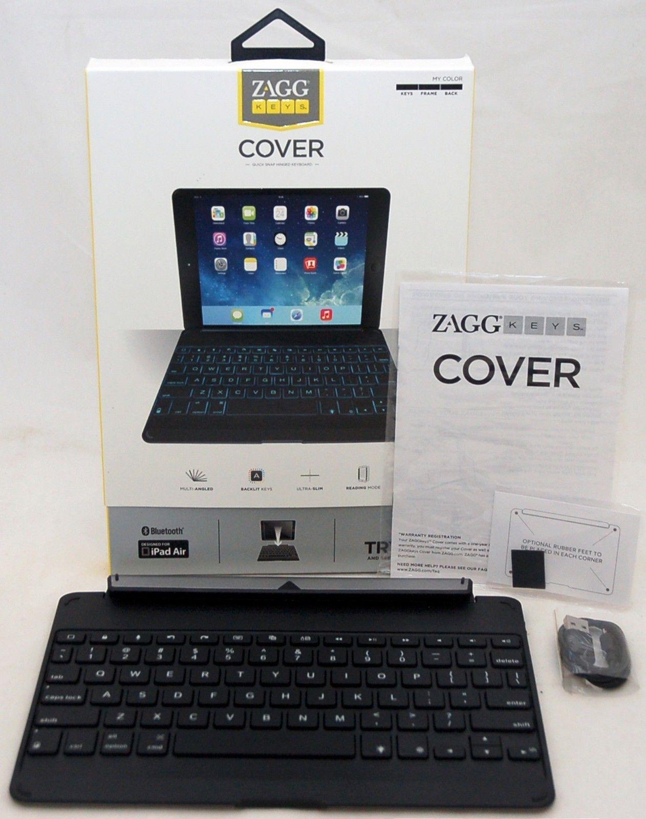NEW Zagg Cover iPad Air Bluetooth Keyboard backlit keys laptop hinged case dock