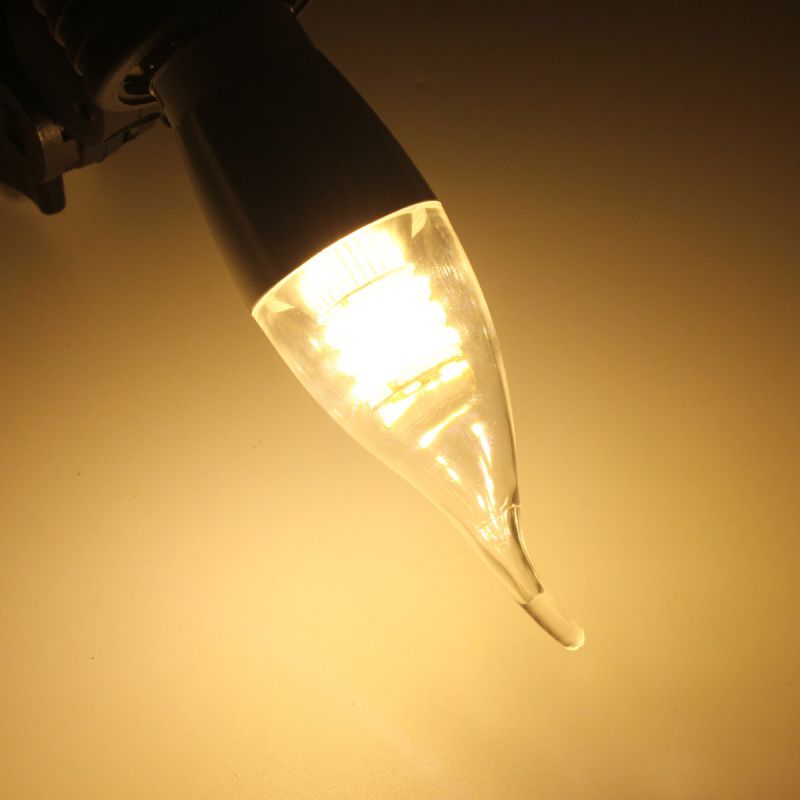 E14 E12 E27 7W 60 SMD 3014 LED White Warm White Glass Candle Lamp Bulb Non-Dimmable AC 85-265V Warm White/E12