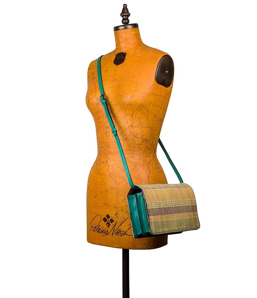 Patricia Nash Seasonal Collection Muzzari Straw Organizer Crossbody Bag