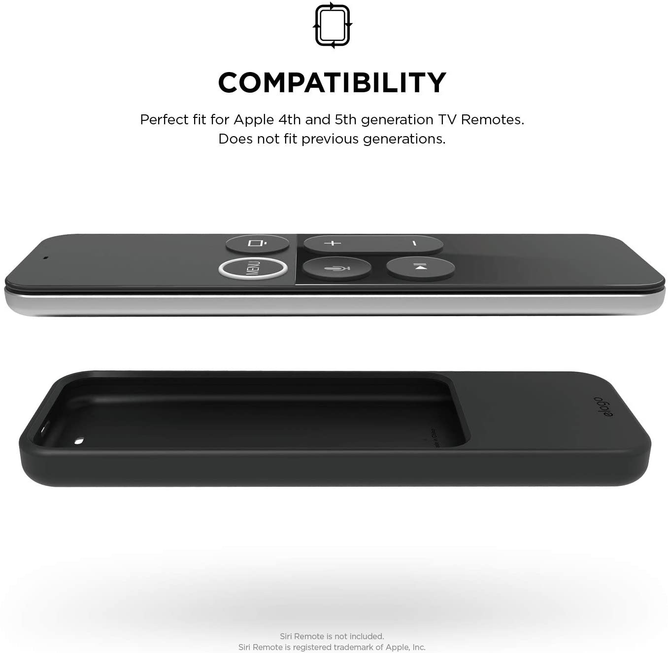 elago R2 Slim Case Compatible with Apple TV Siri Remote 1st Generation (Black) - Slim Design, Scratch-Free Silicone, Shock Absorption, Full Access