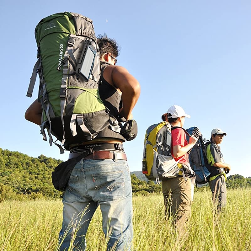 Portable Solar Charger  10000mAh UltraCompact External Batteries with Dual USB Ports Solar Power Bank with Flashlight for Camping Outdoor Activities