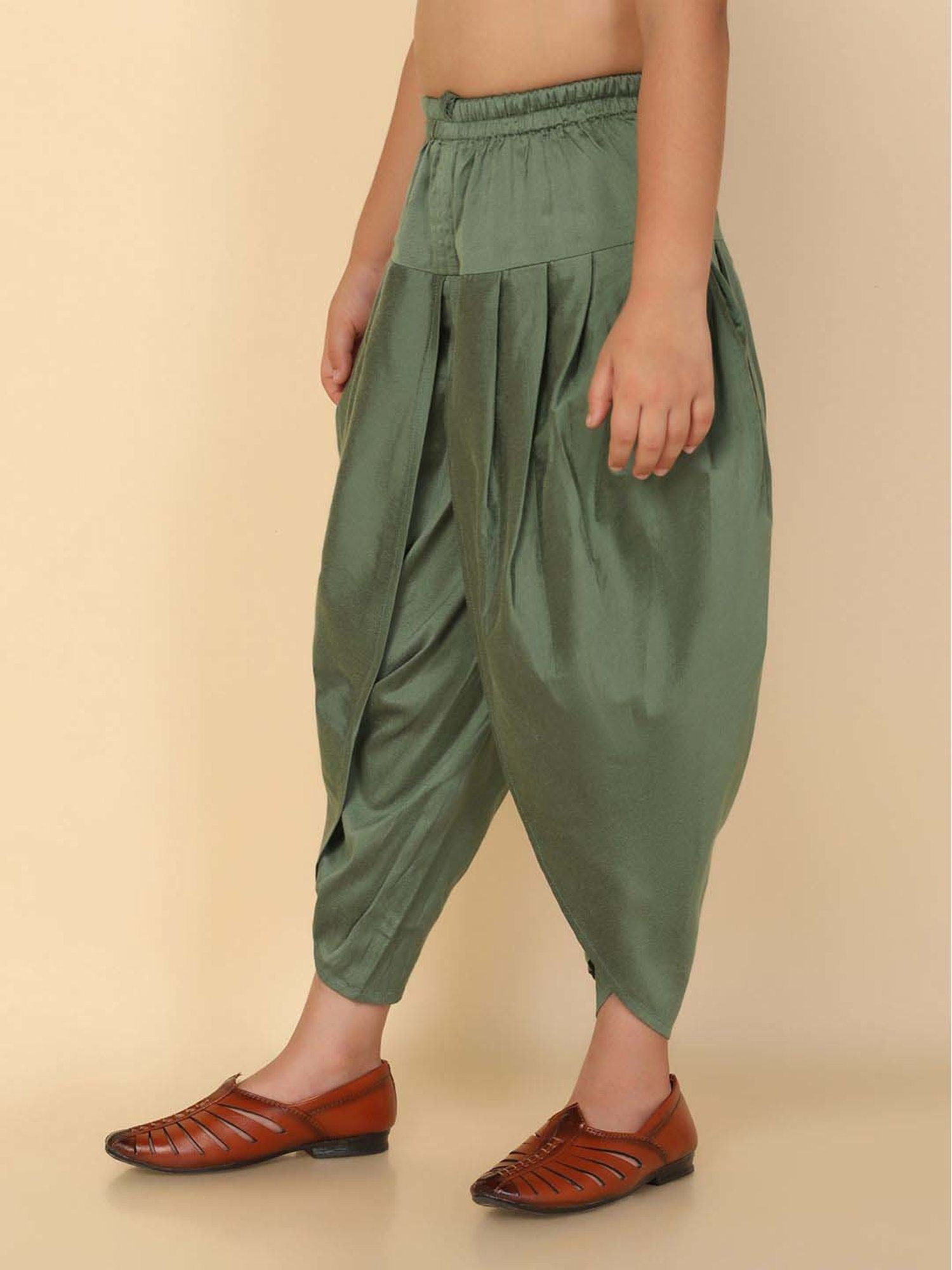 VASTRAMAY Kids Maroon Regular Fit Dhoti