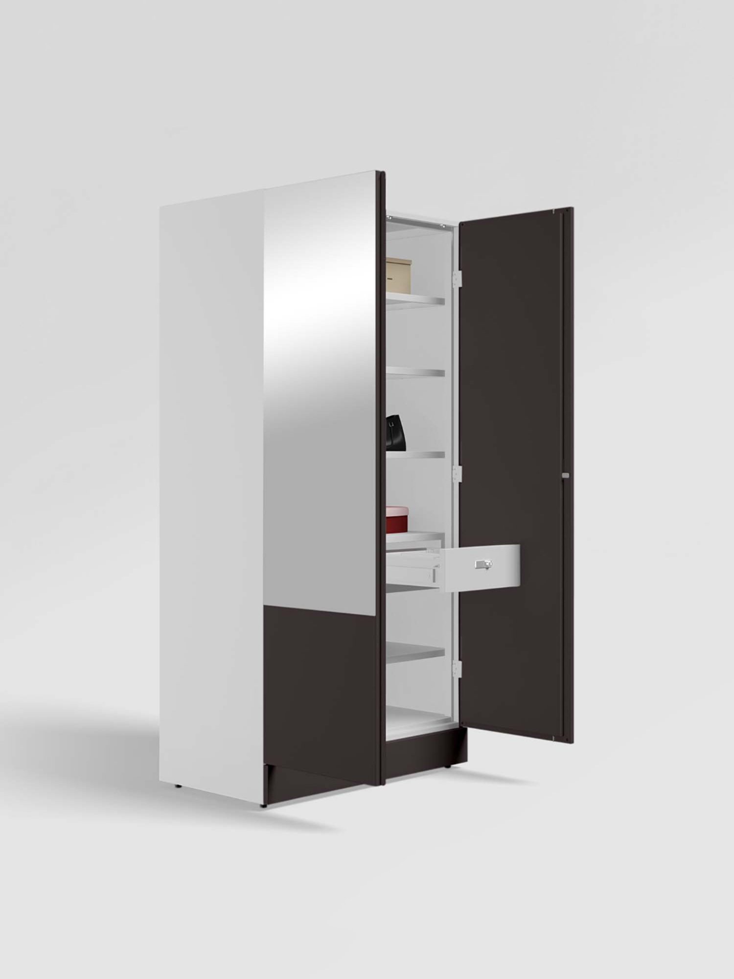 Godrej Interio Auraline Women Basic 2-Door Almirah, Textured Brown (1-Year Warranty, 1 Drawer)