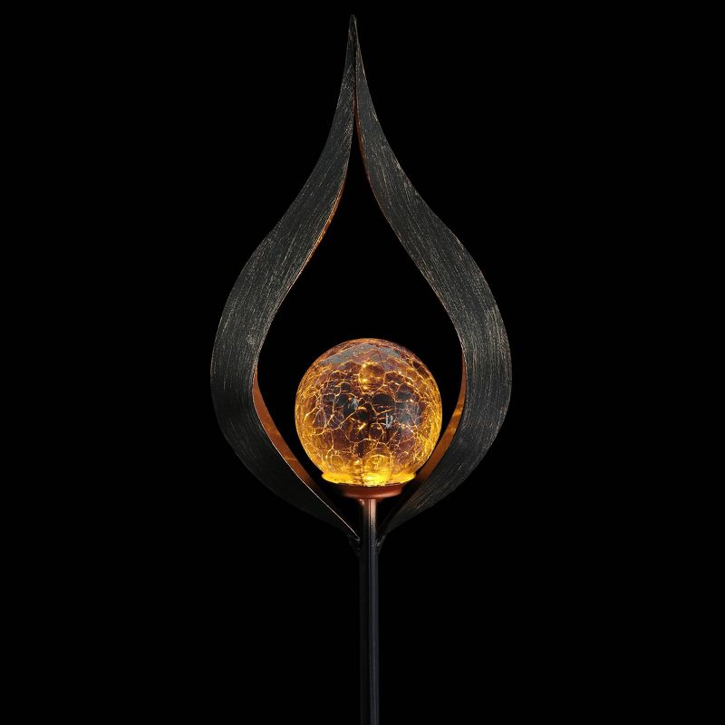 37.2" Solar Flame Torch Stake Black - Exhart