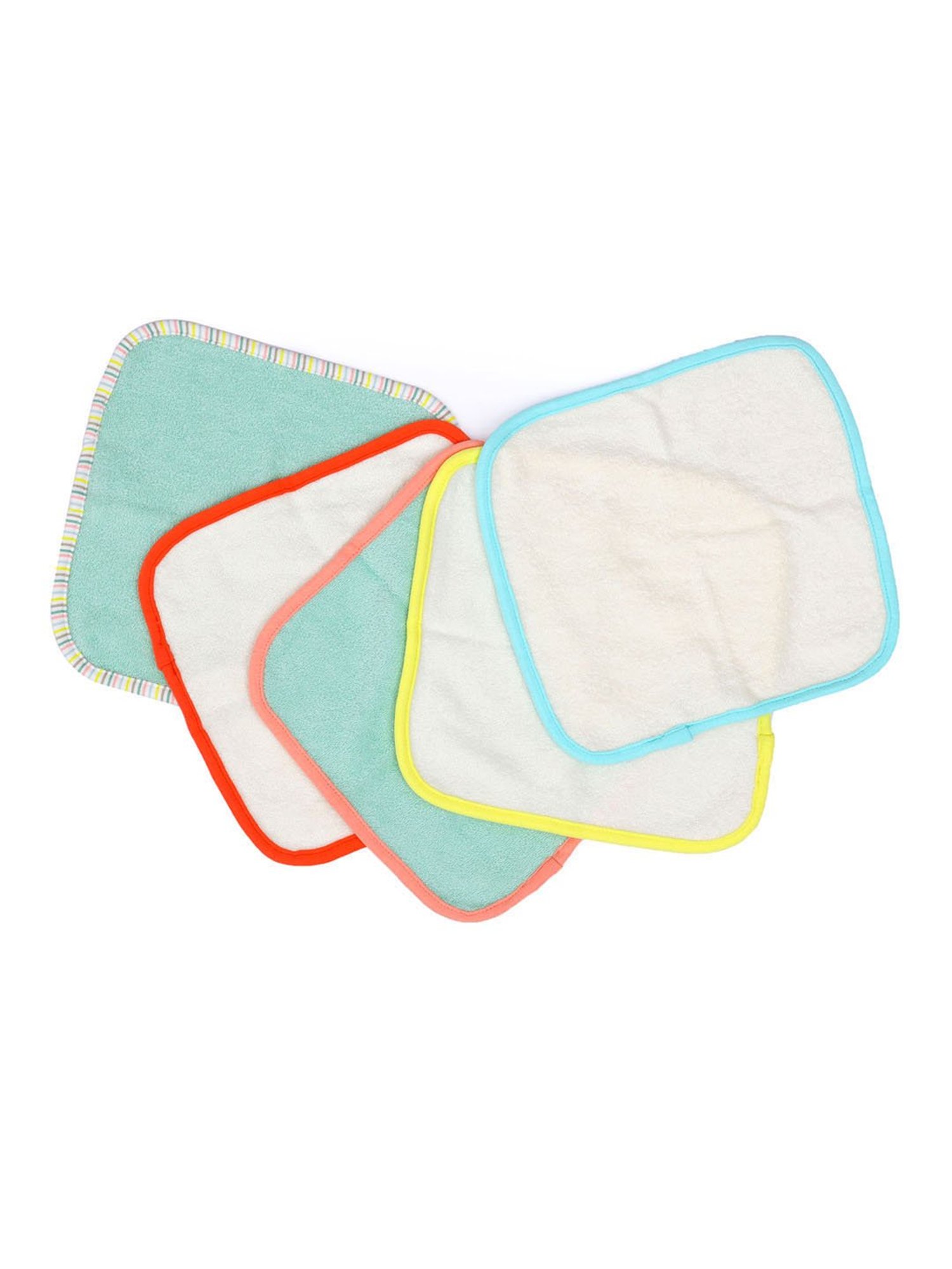 MiArcus Arcus Multicolor Cotton 280 GSM Wash Cloth - Set of 5 (0-36 Month)